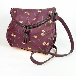 NEW SONOMA CROSSBODY BAG BURGUNDY SHEILA FLORAL PURSE HANDBAG